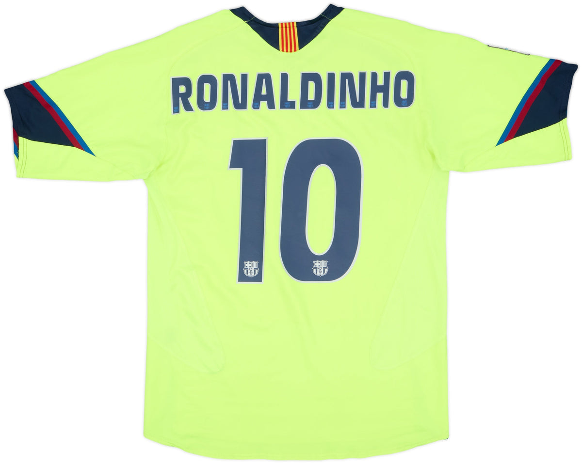 Barcelona Camiseta Visitante Amarilla 2005/06 Ronaldinho #10 - Retro