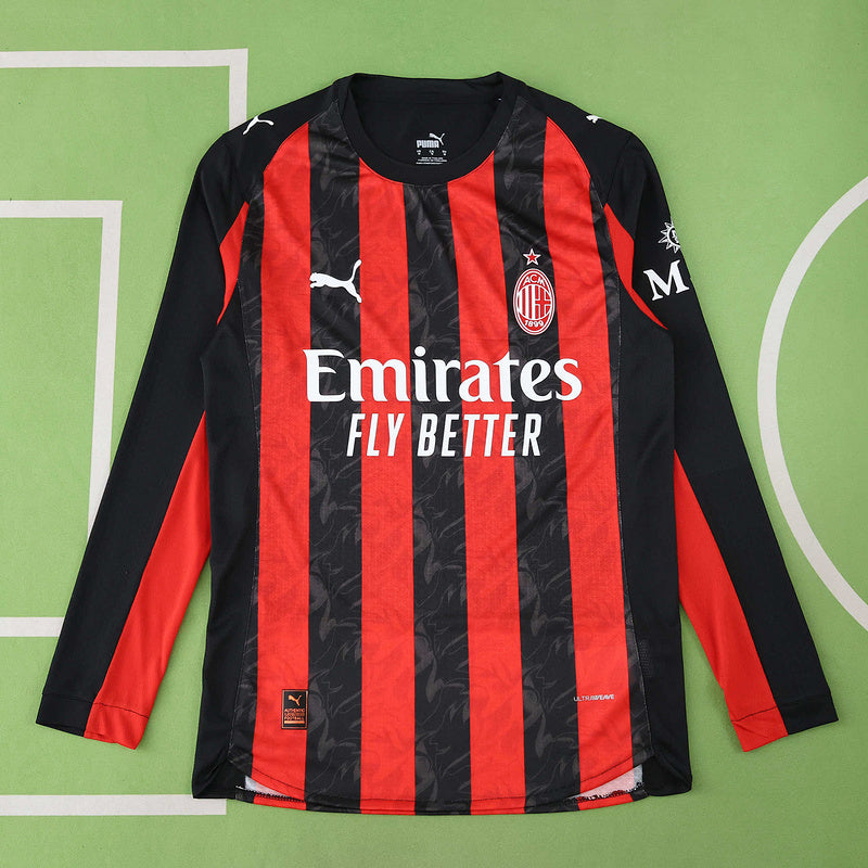 AC Milan Versión Jugador Camiseta Local 2025/26 - Manga Larga