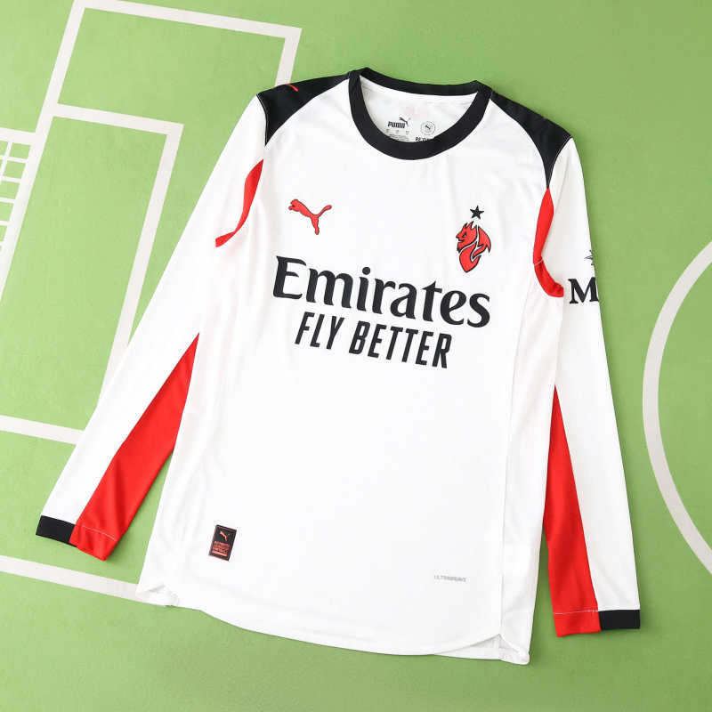 AC Milan Versión Jugador Camiseta Visitante 2025/26 - Manga Larga