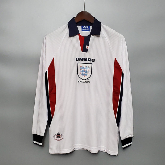 Inglaterra Retro 1998 Camiseta Local - Manga Larga