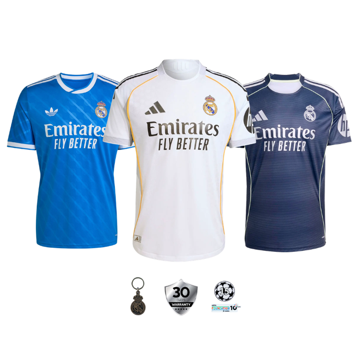 COMBO Real Madrid 2025/26 (Local, Visitante e Tercera)
