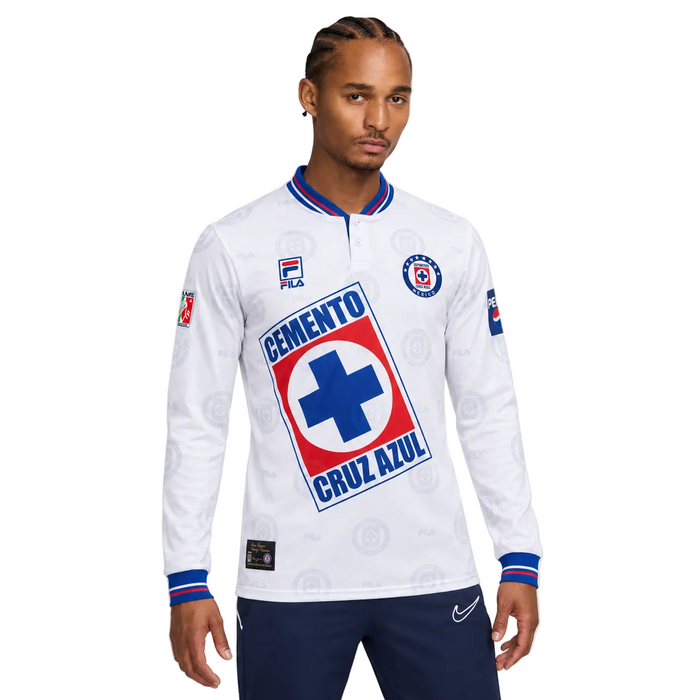 Cruz Azul Visitante Manga Larga Camiseta 1998 - Retro