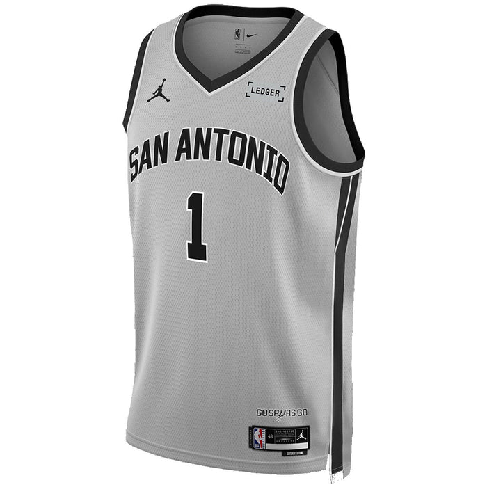 San Antonio Spurs Camiseta Victor Wembanyama #1 Statement Edition - Gris Plata
