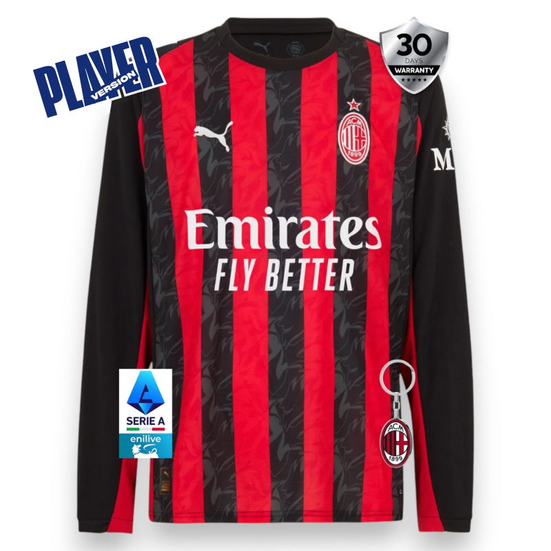 AC Milan Versión Jugador Camiseta Local 2025/26 - Manga Larga