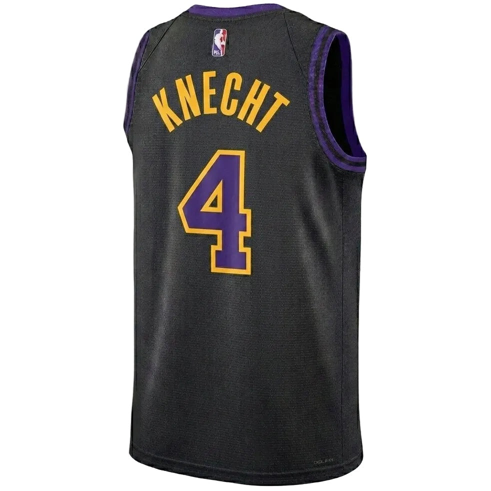 Los Angeles Lakers Camiseta Dalton Knecht #4 City Edition - Negra