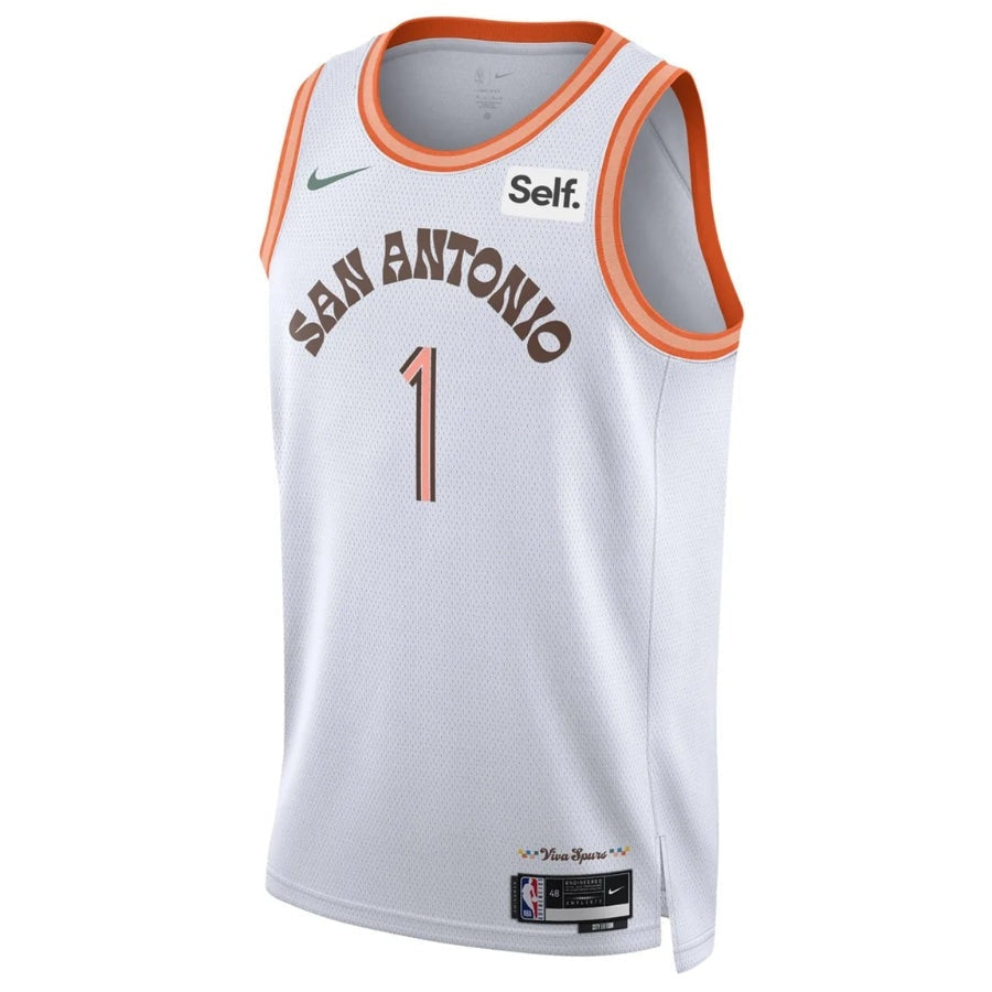 San Antonio Spurs Camiseta Victor Wembanyama #1 City Edition Viva Spurs - Blanca