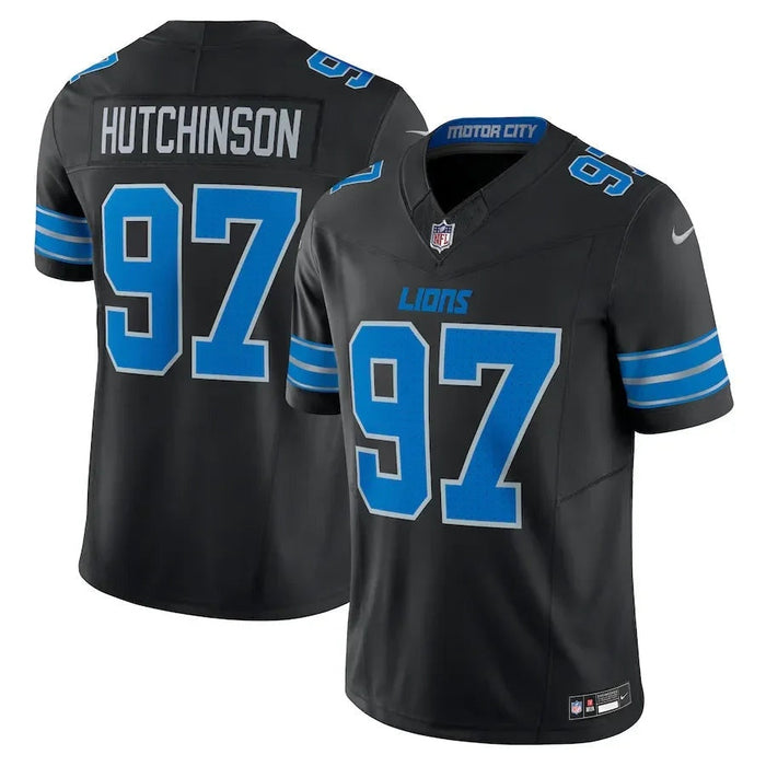 Detroit Lions Camiseta Aidan Hutchinson #97 Game Edition - Negra